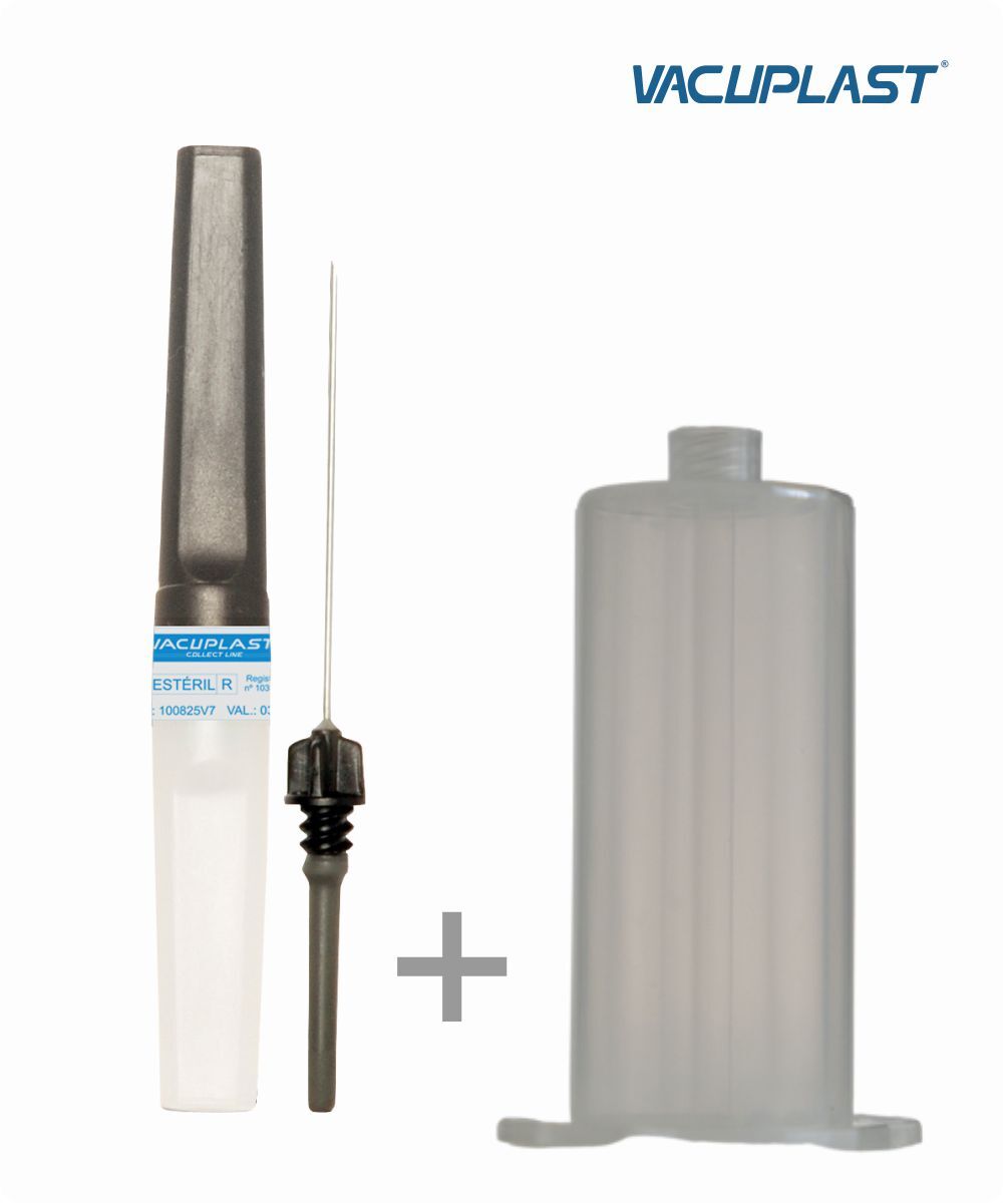 Conjunto agulha múltipla coleta de sangue a vácuo estéril 25mm x 0,8mm e adaptador segurança